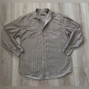 ROPER Brown and White Geometric Shirt 👕